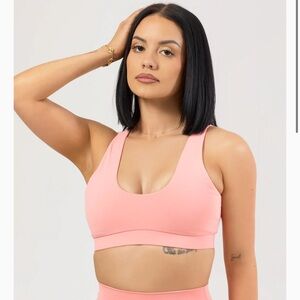 NWOT Onset Brand Signature Scoop Pink Sports Bra Size XSmall